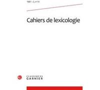 Cahiers de lexicologie Collectif (Auteur), Gaston Gross (Collection dirigée par)