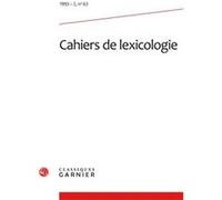 Cahiers de lexicologie Gaston Gross (Direction), Collectif (Auteur)