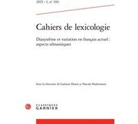Cahiers de lexicologie Gaston Gross (Direction), Collectif (Auteur)