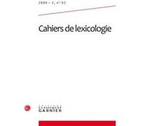 Cahiers de lexicologie Gaston Gross (Direction), Gérard Petit (Direction), Collectif (Auteur)