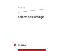 Cahiers de lexicologie Collectif (Auteur), Gaston Gross (Collection dirigée par)