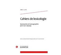 Cahiers De Lexicologie N° 92, 2008-1
