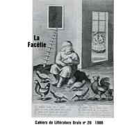 Cahiers de litterature orale, n 20, 1986. la facetie La facétie - Collectif - Inalco Presses - broché - Revue