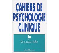 CAHIERS DE PSYCHOLOGIE CLINIQUE 2001/1 N.16