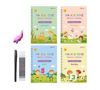 Cahiers de script gravés effaçables - Manuels de copie d'encre qui disparaissent pour, folio d'entraînement au lettrage, ensemble d'exercices éducatifs pour la maternelle | Célébration Fête Pr