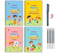 Cahiers d'écriture magique réutilisable calligraphie - Cahiers d'activités pour enfants 4 à 6 ans