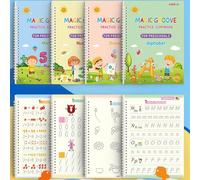 Cahiers d'écriture manuscrite | Cahier d'entraînement à rainures magiques avec stylo magique d'aide à l'écriture | traçage des lettres numérotées pour de 3 à 8 ans maternelle préscolaire 19 x