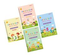Cahiers d'écriture rainurés réutilisables - Ensemble de traçage de stylo magique pour tout-petits | Livre de dessin de l'alphabet préscolaire, bloc-notes d'éducation précoce pour à domicile