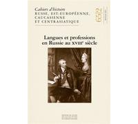 Cahiers d'histoire Russe n° 65/2 - Langues et professions