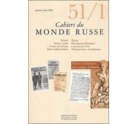 Cahiers du monde russe 51/1 T51-1 - Collectif - Ecole Des Hautes Etudes En Sciences Sociales - broché - Revue