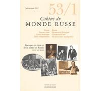 Cahiers du monde russe 53/1 T53-1 - Collectif - Ecole Des Hautes Etudes En Sciences Sociales - broché - Revue
