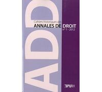Cahiers Historiques Des Annales De Droit N° 1, 2012