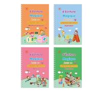 Cahiers magiques pour , cahiers de calcul réutilisables, livres d'écriture avec rainures, pratique de préécriture pour maternelle et l'école maternelle