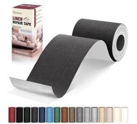 Cahomo Patch de Réparation en Tissu de Lin, 10x200 cm Tissu Autocollant Reparation, Ruban de Réparation en Lin Kit pour Canapé en Lin, Oreiller, Chaise, Tête de Lit - Noir gris