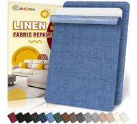Cahomo Patch de Réparation en Tissu de Lin, 20x30 cm 2 pièces Tissu Autocollant Reparation, kit patch autocollant textile, pour Canapé en Lin, Oreiller, Chaise, Tête de Lit - Bleu