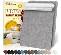 Cahomo Patch de Réparation en Tissu de Lin, 20x30 cm 2 pièces Tissu Autocollant Reparation, kit patch autocollant textile, pour Canapé en Lin, Oreiller, Chaise, Tête de Lit - Gris