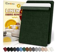 Cahomo Patch de Réparation en Tissu de Lin, 20x30 cm 2 pièces Tissu Autocollant Reparation, kit patch autocollant textile, pour Canapé en Lin, Oreiller, Chaise, Tête de Lit - Vert militaire