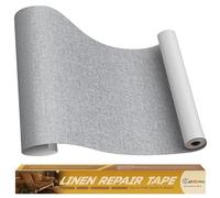 Cahomo Patch de Réparation en Tissu de Lin, 40x230 cm Tissu Autocollant Reparation, kit patch autocollant textile, pour Canapé en Lin, Oreiller, Chaise, Tête de Lit - Gris