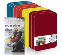 Patch en nylon autocollant, Cahomo 12 Pièces 20X10 cm Patch de réparation imperméable autocollant, tissu autocollant reparation, pour veste, tentes, doudoune, sac de couchage, sacs à dos-Couleur C