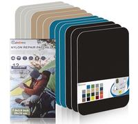Cahomo Patch en nylon autocollant, 12 Pièces 20X10 cm Patch de réparation imperméable autocollants, tissu autocollant reparation, pour veste, tentes, doudoune, sac de couchage, sacs à dos-Couleur B