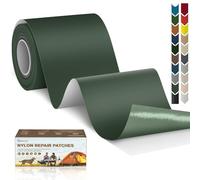 Cahomo Patch en nylon autocollant, 7.6x200 cm Patch de réparation imperméable autocollants, tissu autocollant reparation, pour veste, tentes, doudoune, sac de couchage, sacs à dos-Vert Armée