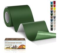 Cahomo Patch en nylon autocollant, 7.6x200 cm Patch de réparation imperméable autocollants, tissu autocollant reparation, pour veste, tentes, doudoune, sac de couchage, sacs à dos-Vert Foncé