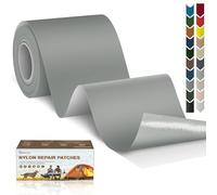 Cahomo Patch en nylon autocollant, 7.6x200 cm Patch de réparation imperméable autocollants, tissu autocollant reparation, pour veste, tentes, doudoune, sac de couchage, sacs à dos-Gris
