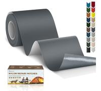 Cahomo Patch en nylon autocollant, 7.6x200 cm Patch de réparation imperméable autocollants, tissu autocollant reparation, pour veste, tentes, doudoune, sac de couchage, sacs à dos-Gris Foncé
