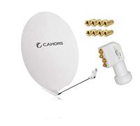 Cahors Parabole Satellite Fibre Composite Blanche SMC 80cm + LNB 0.1dB Quad 4K