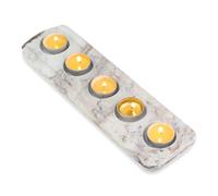 Cahzfie Photophore Bougeoir de Luxe en Marbre Naturel d'Italie - Bougie Decorative à Chauffe-Plat - Décoration de Maison, Salon de Mariage, Fête et Décoration de Table (Palissandro Classico)