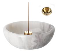 Cahzfie Porte Encens de Luxe en Marbre Naturel Africain, Support Encensoir, Bruleur Encens Robuste, Idéal pour la Méditation, Détente, Facile à Nettoyer (Namib Fantasy)