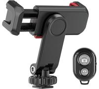 CAI-Adaptateur De Trépied Pour Smartphone Avec Télécommande Et Double Sabot Froid,Support De Montage Pour Trépied De Téléphone Portable Rotatif À 360° Pour Iphone Samsung Huawei Et Smartphones