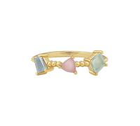 caï Bague bleu pastel / or / vert pastel / rose ancienne, Taille 50