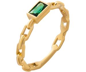 caï Bague or / vert / émeraude, Taille 56