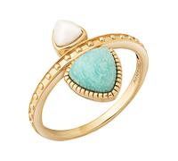 caï Bague turquoise / or / blanc, Taille 58