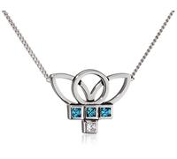 caï Collier pour femme Eastern Love en argent sterling 925 rhodié noir coloré 45 cm, 45 cm, Argent sterling, Zircon cubique