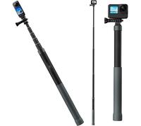 CAI-Invisible Selfie Stick Pole Monopode 120Cm/47,2 Pouces Compatible Avec Gopro 12/11/10/9/8/Max/7/6/5 Insta 360 One R/Rs X2/X3,Osmo Action 2/3,Fibre Carbone Léger Léger