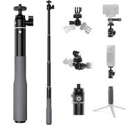 CAI-Telesin° Perche À Selfie 61Cm Pour Gopro Hero 13 12 11 10 9,Insta360,Dji Osmo,Poignée En Silicone Antidérapante Et Résistante À La Rouille Avec Dragonne Anti-Chute,Accessoires Pour Appareil Photo