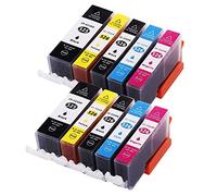 Caidi 10 PGI-525XL CLI-526XL Compatible avec Canon PGI 525 CLI 526 Cartouches d'encre pour Canon Pixma MG5250 MG6150 MG5150 MG8150 MG5350 MG6250 MG5300 MX885 MX895 IP4950 IP4850 MG8250 MX715 IX6550