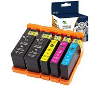 Caidi 5 Pack Compatibles 100XL Cartouches d'encre pour Lexmark S300 S301 S302 S305 S308 S402 S405 S408 S409 S502 S505 S508 S601 S602 S605 S606 S608 S815 S816 Pro202 Pro205 Pro208 Pro209 Pro701 Pro702