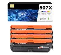 CAIDI 507X 507A Cartouche de Toner Compatible en Remplacement de HP 507X 507A CE400A Laserjet Enterprise 500 Color M551dn M551n M551xh MFP M575dn M575F M570dn 570dw 575c (4PK-BK:11000 C/M/Y:6000)