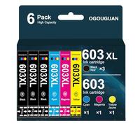Caidi 6X 603 XL Compatible avec Cartouches Epson 603 603XL Multipack, pour Epson Expression Home XP-2100 XP-2105 XP-3100 XP-3105 XP-4100 XP-4105, Epson Workforce WF-2810 WF-2830 WF-2835 WF-2850