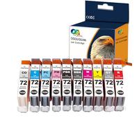 CAIDI Cartouche d'encre Compatible PGI-72(10-Pack PBK MBK C M Y PC PM R GY CO) Remplacement pour Canon PIXMA Pro-10 Pro-10s