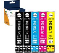 Caidi Cartouche d'encre Compatible pour Epson 603 603XL pour Expression Home XP-2100 XP2105 XP-4105 XP-4100 XP-3105 XP-3100 Workforce WF-2850DWF WF-2835DWF WF-2830DWF WF-2810DWF(Paquet de 5)