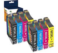 Caidi Cartouches d'encre pour Encre Epson 603XL Compatible pour Epson Expression Home XP-3100 XP-4100 XP-2100 XP-2105 XP-3105 XP-4105 (2 Noires / 2 Cyan / 2 Magenta / 2 Jaune, Paquet de 8)