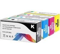 Caidi Cartouches D'Encre Sjic22P Sjic22P (K) Sjic22P (C) Sjic22P (M) Sjic22P (Y) Pigmentaire (4Pack) Remplacement Pour L'Imprimante Epson Tm-C3500 Color Works C3500 C3510 C3520
