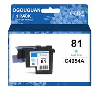 CAIDI Compatible avec HP 81 81 C4950A C4951A C4952A C4953A C4954A C4955A Tête d’Impression pour HP Designjet 5000 5000 5500 5500 5500ps imprimantes (C4954A-1Light Cyan)