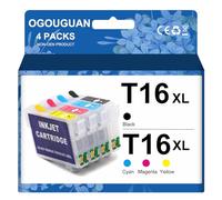 CAIDI Compatible avec Les Cartouches Epson 16XL, Cartouches Rechargeables pour Workforce WF-2630WF WF-2530WF WF-2760DWF WF-2650DWF WF-2660DWF WF-2750DWF WF-2540WF