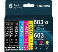 Caidi Compatible Cartouche Pour 603 Xl 603Xl Encre Pour Xp-2100 Xp-2105 Xp-2150 Xp-2155 Xp-3100 Xp-3150 Xp-3155 Xp-4100 Xp-4150 Xp-4155 Wf-2810 Wf-2820 Wf-2830 Wf-2840 Wf-2850 (6 Pack)