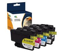 Caidi LC424 LC 424 Cartouche d'encre Compatible pour Cartouche Brother LC424 LC-424 pour Brother DCP-J1200W DCP-J1200WE (Noir Cyan Magenta Jaune, 4 Pack)